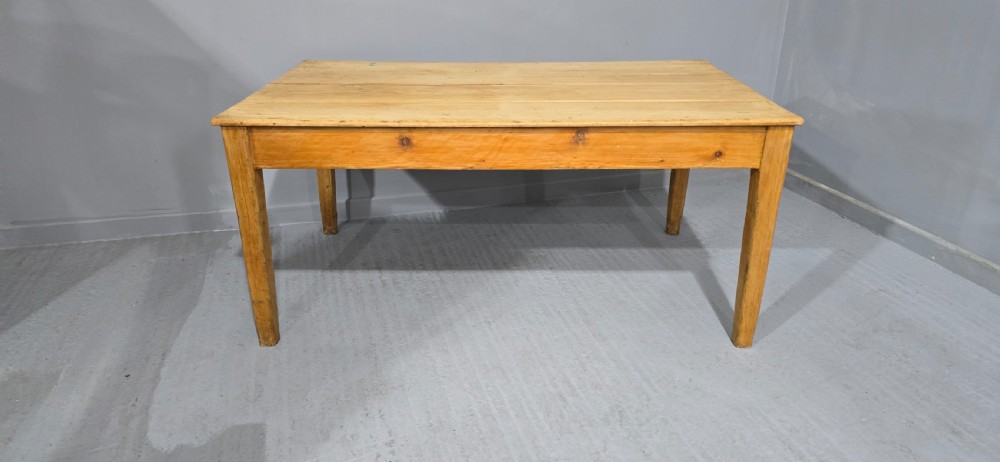 Large Two Drawer Pine Kitchen Farmhouse Dining Table View X