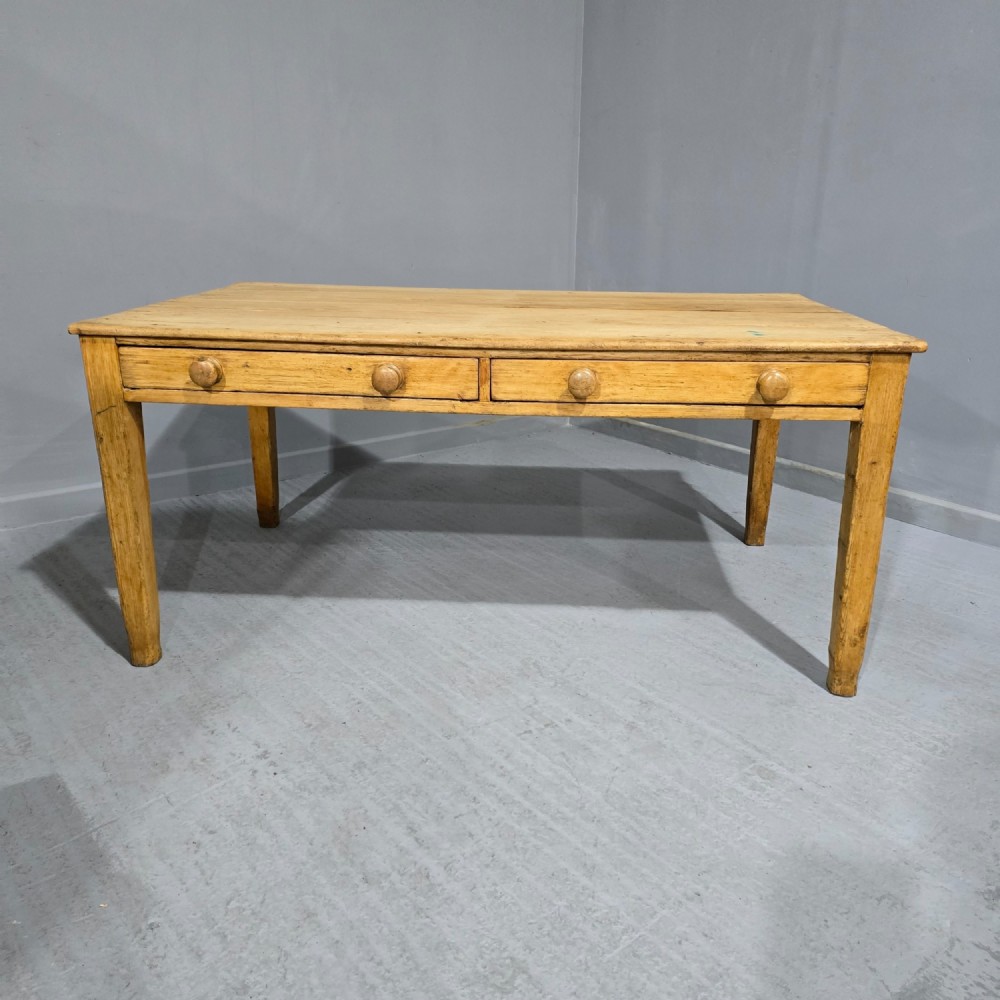 Large Two Drawer Pine Kitchen Farmhouse Dining Table