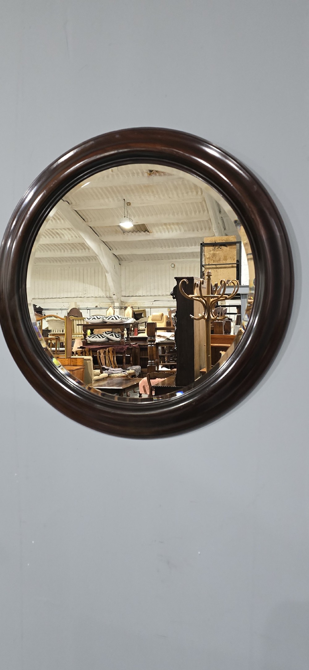 Pair Mahogany Circular Mirrors View III