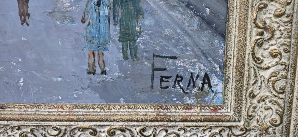 Wonderful Oil on Canvas 'Ferna' View II
