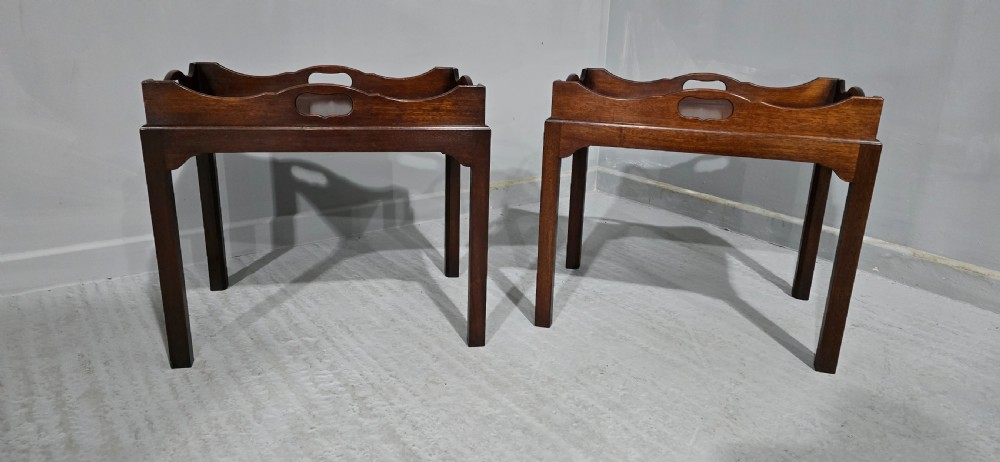 Pair Mahogany Tray Tables View II