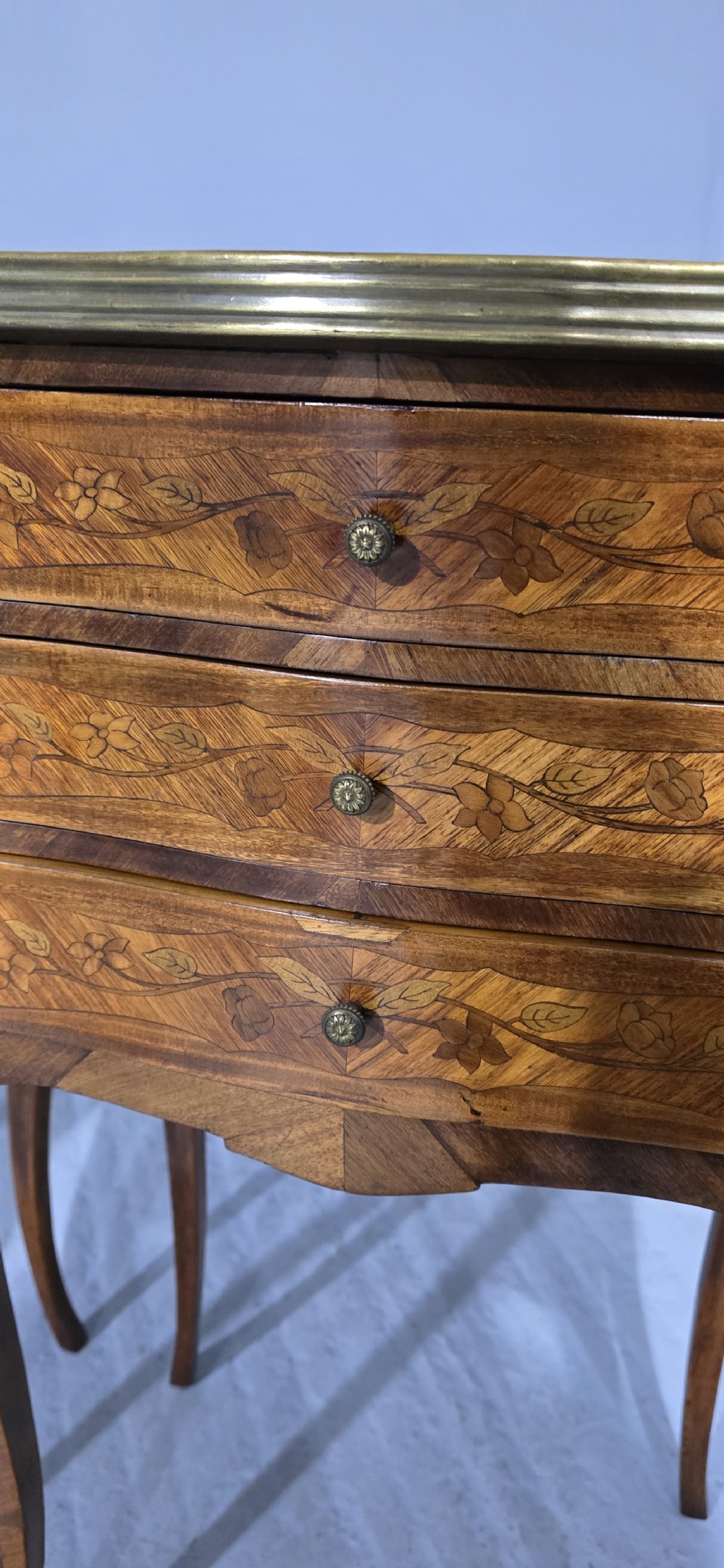 Pair French Marquetry Bedside Lamp Tables View VIII