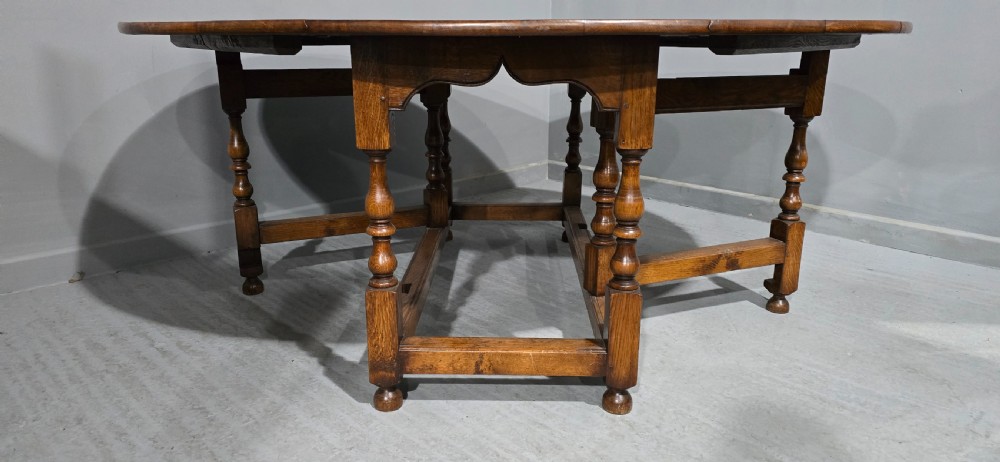 Huge Burr Oak Gateleg Country Dining Table View II