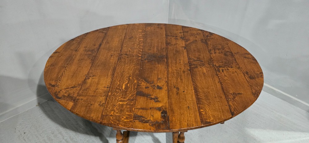 Huge Burr Oak Gateleg Country Dining Table View V