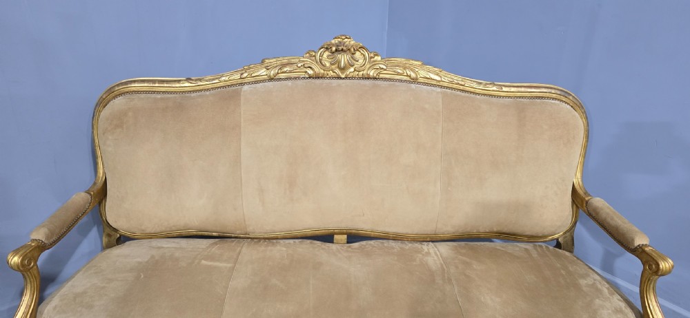 Large Outstanding French Gilt Sofa View II