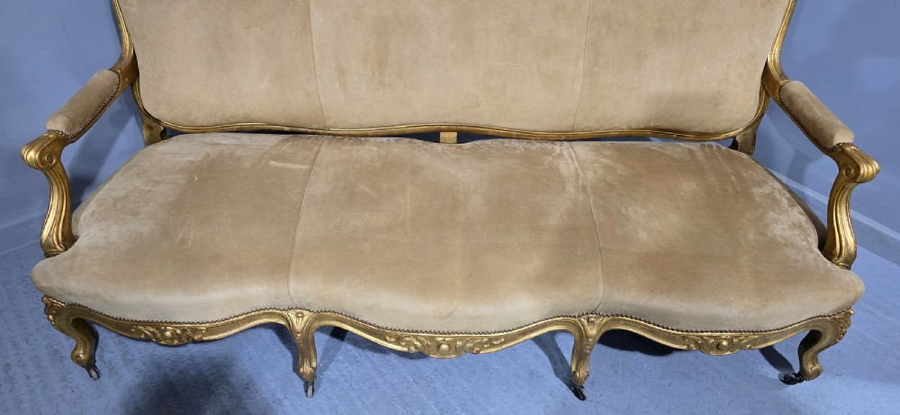 Large Outstanding French Gilt Sofa View III