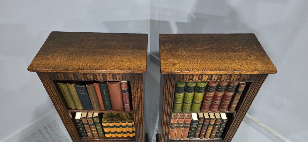 Super Pair Oak Open Bookcases View V