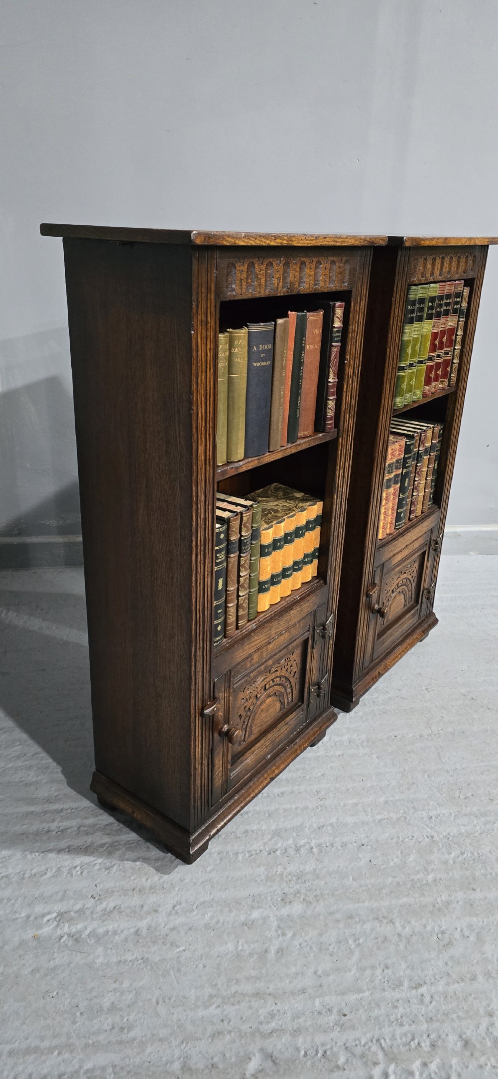 Super Pair Oak Open Bookcases View VI