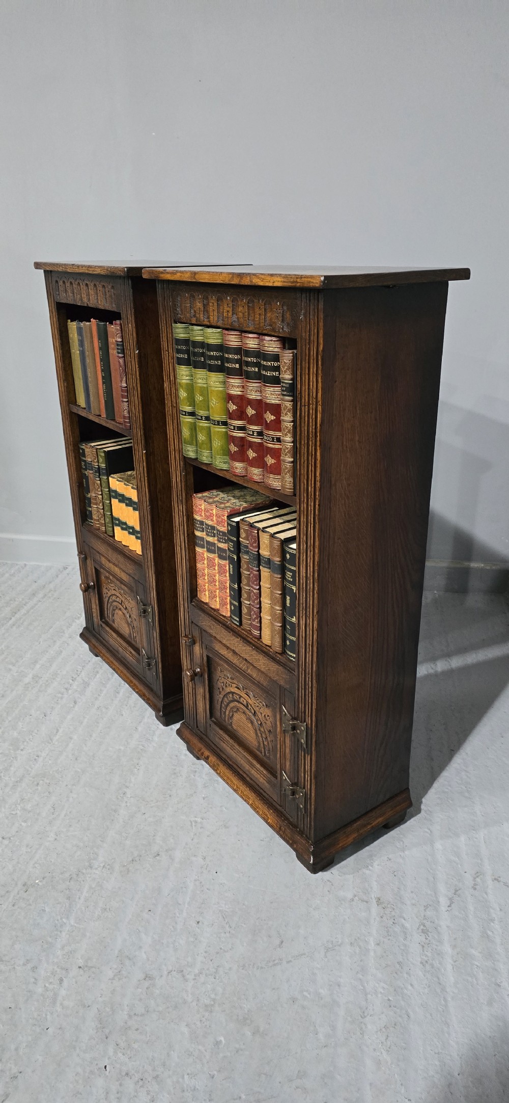 Super Pair Oak Open Bookcases View VIII