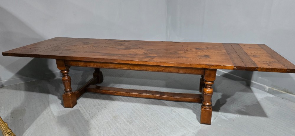 Huge Oak Plank Farmhouse Refrectory Dining Table View IV