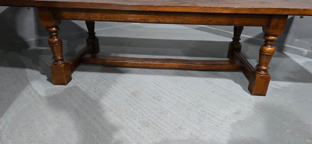 Huge Oak Plank Farmhouse Refrectory Dining Table View V