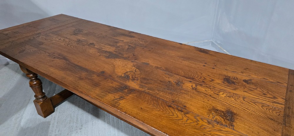 Huge Oak Plank Farmhouse Refrectory Dining Table View X