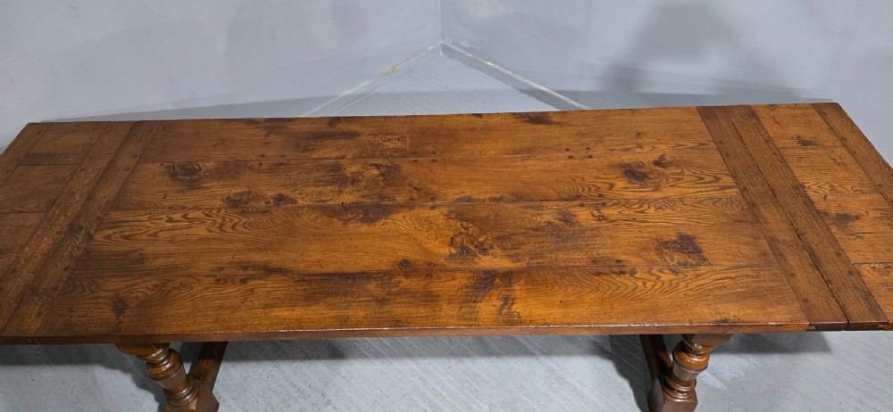 Huge Oak Plank Farmhouse Refrectory Dining Table View XI