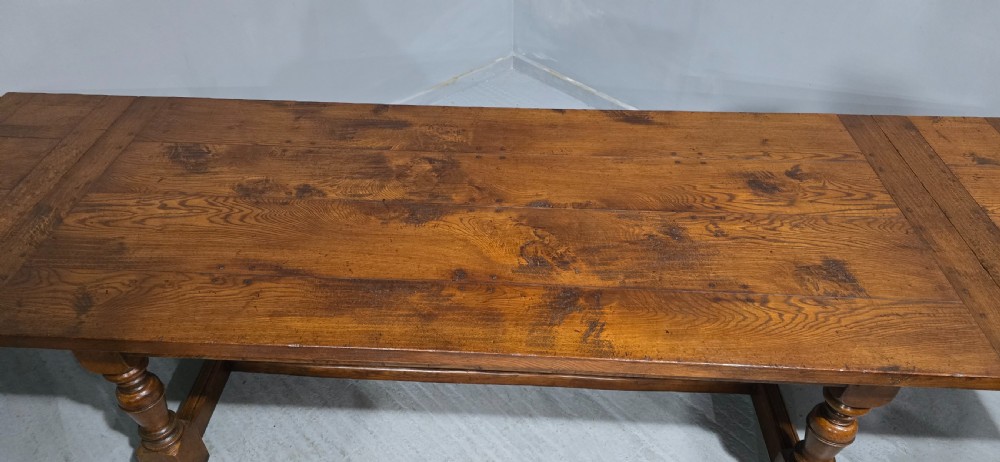 Huge Oak Plank Farmhouse Refrectory Dining Table View XII