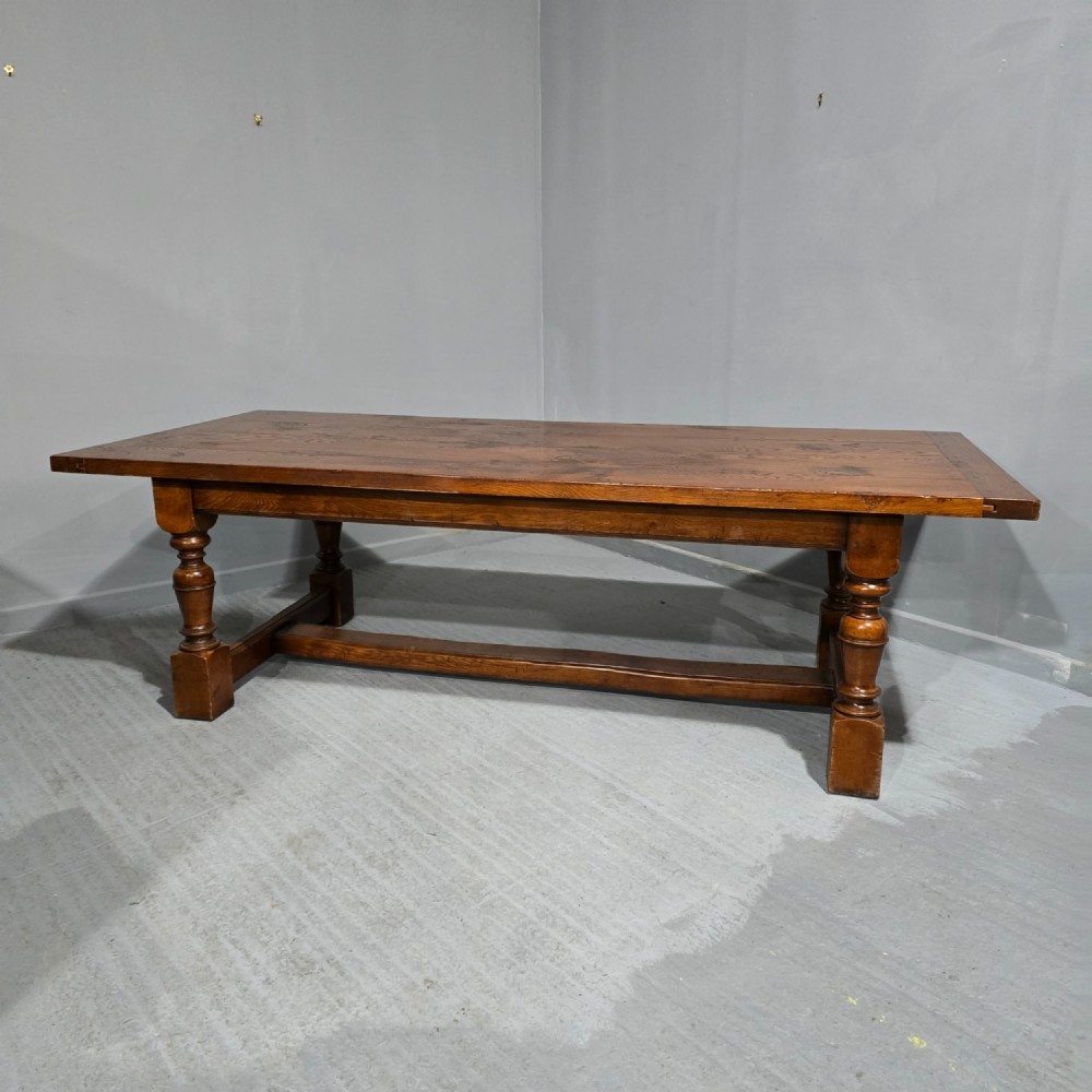 Huge Oak Plank Farmhouse Refrectory Dining Table