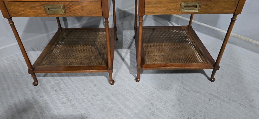 Pair Burr Walnut Lamp End Table View IV