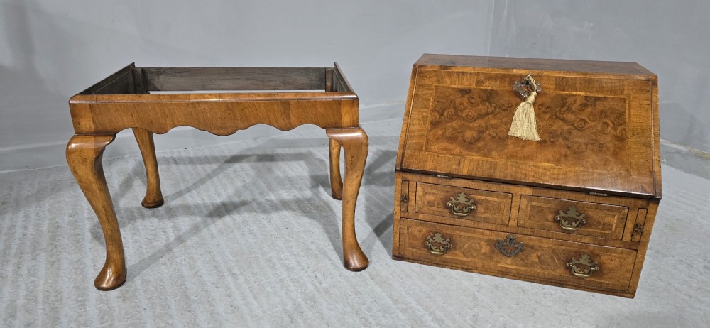 Outstanding Queen Anne Burr Walnut Bureau View X