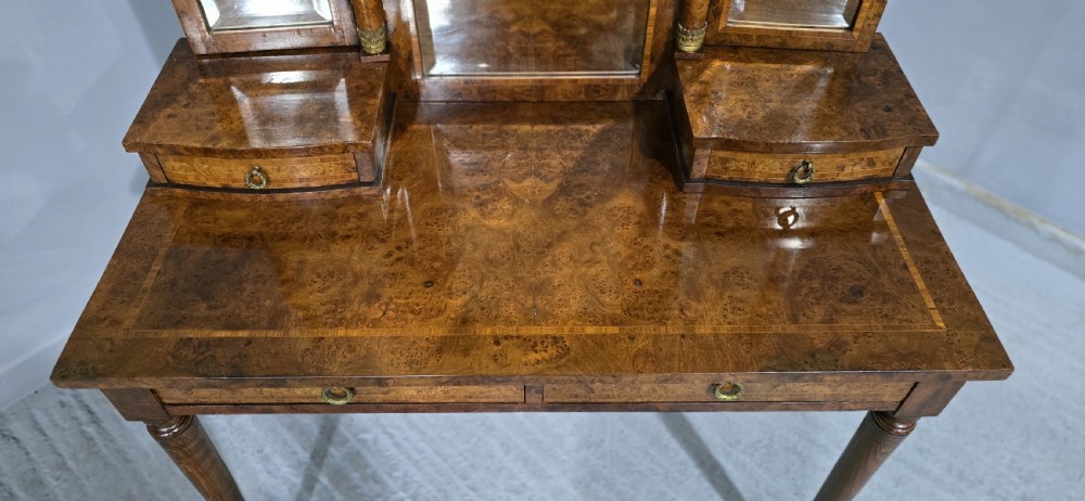 Lovely French Burr Walnut Dressing Table View IV