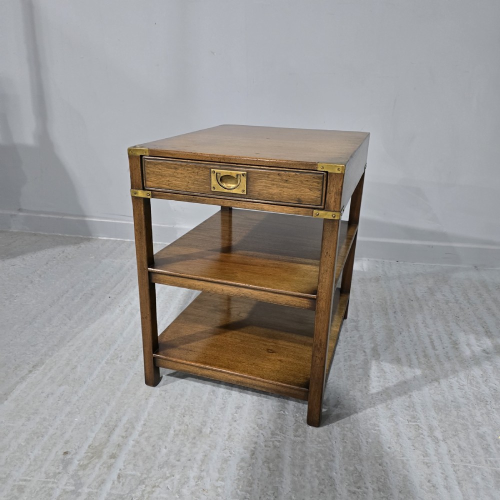 Mahogany Campaign Lamp Table