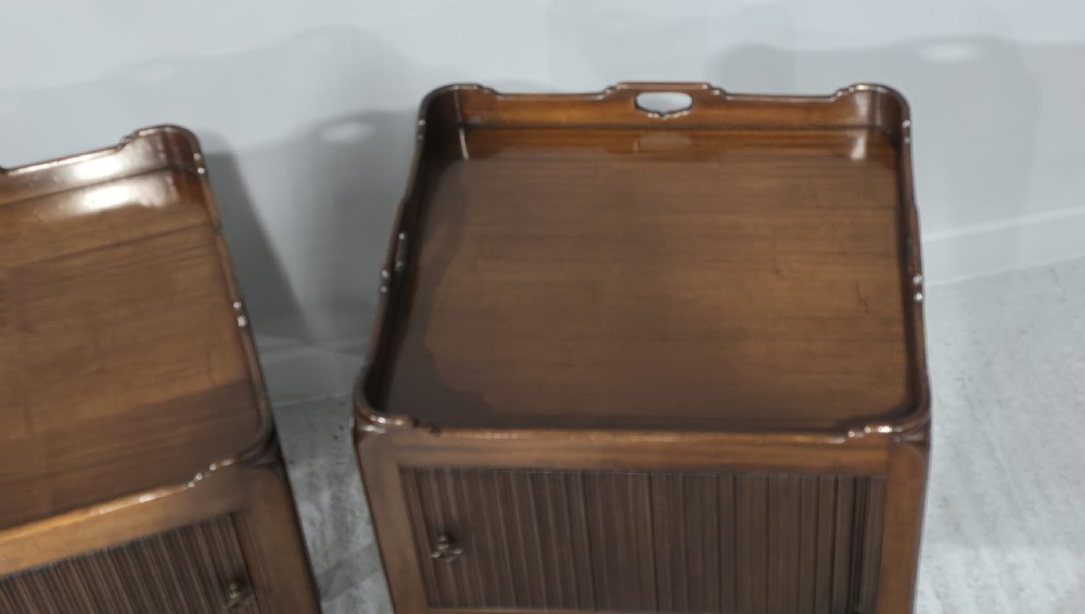 Georgian Tambour Front Bedside Lamp Tables View VI