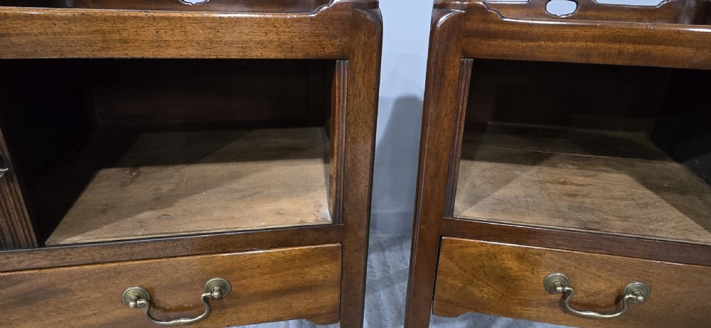 Georgian Tambour Front Bedside Lamp Tables View VIII