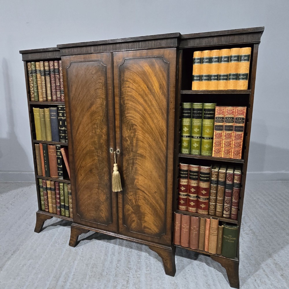 Top Quality Mahogany Breakfront Bookcase of Small Proportions View II
