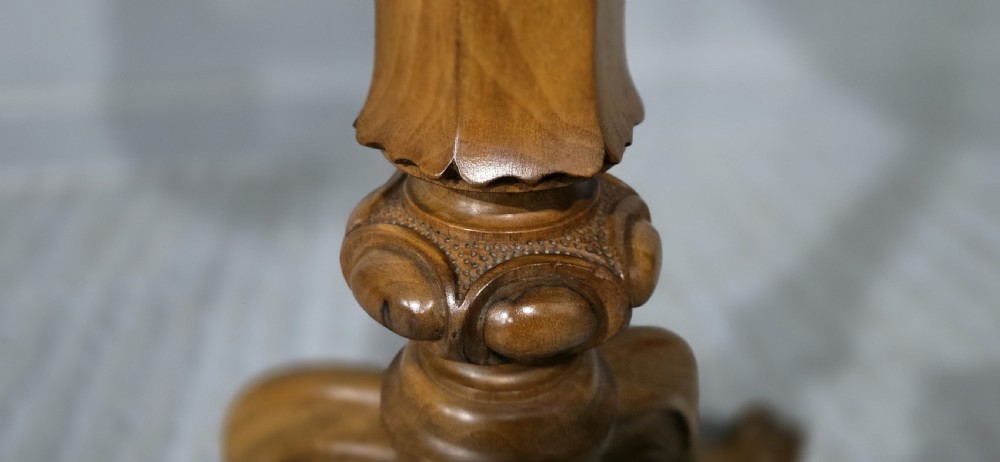 Top Quality Burr Walnut Pedestal Table View VI