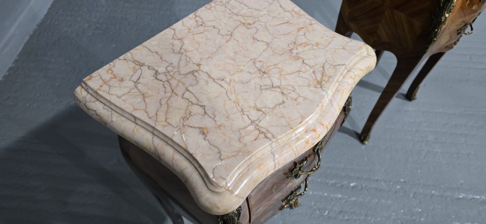 Pair French Marquetry Bedside Lamp Tables  View VI