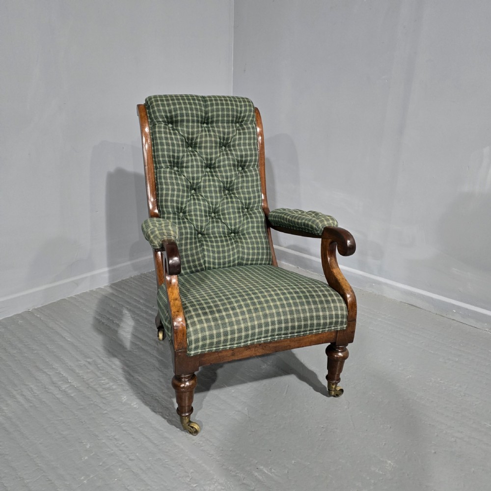 Early Victorian Mahogany Library Armchair