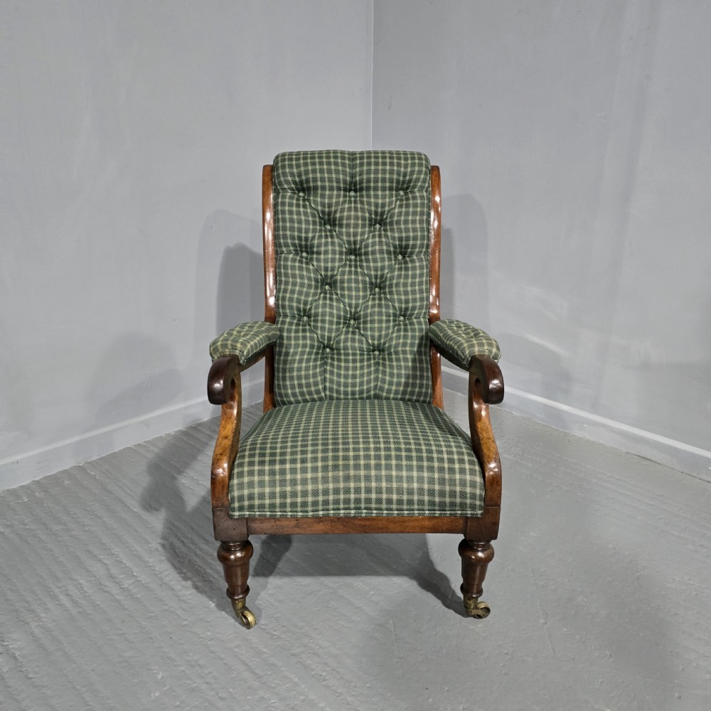 Early Victorian Mahogany Library Armchair View II
