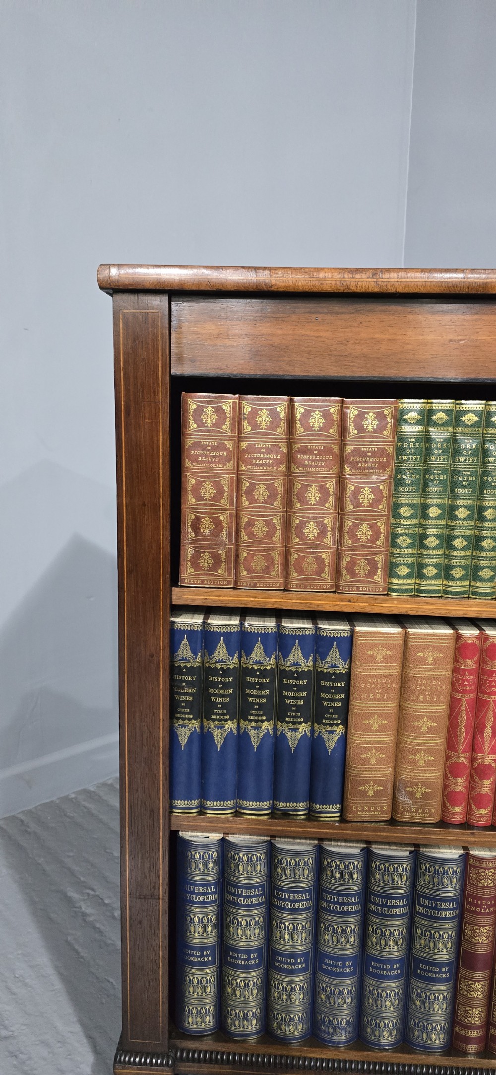 Regency Rosewood Open Adjustable Library Bookcase View VI