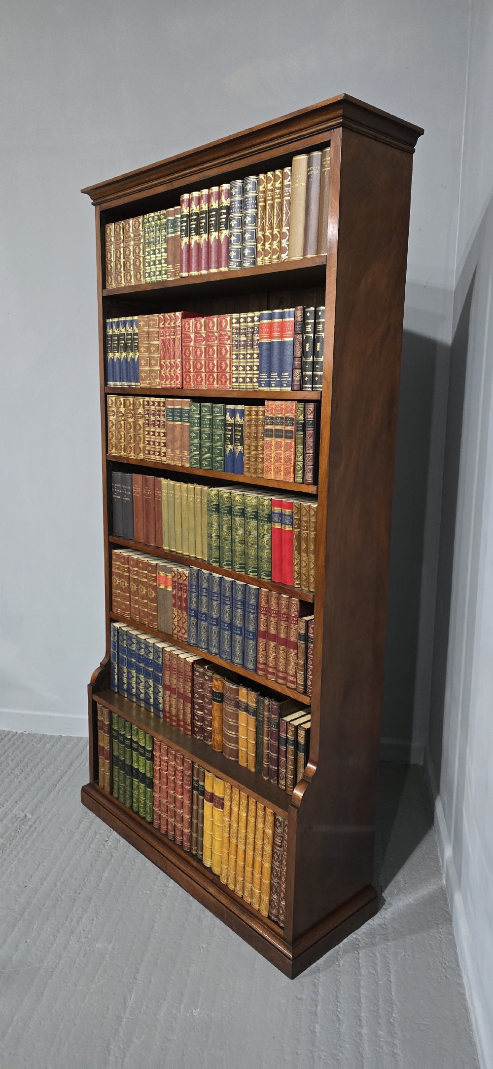Outstanding Tall Mahogany Open Adjustable Library Bookcase View III