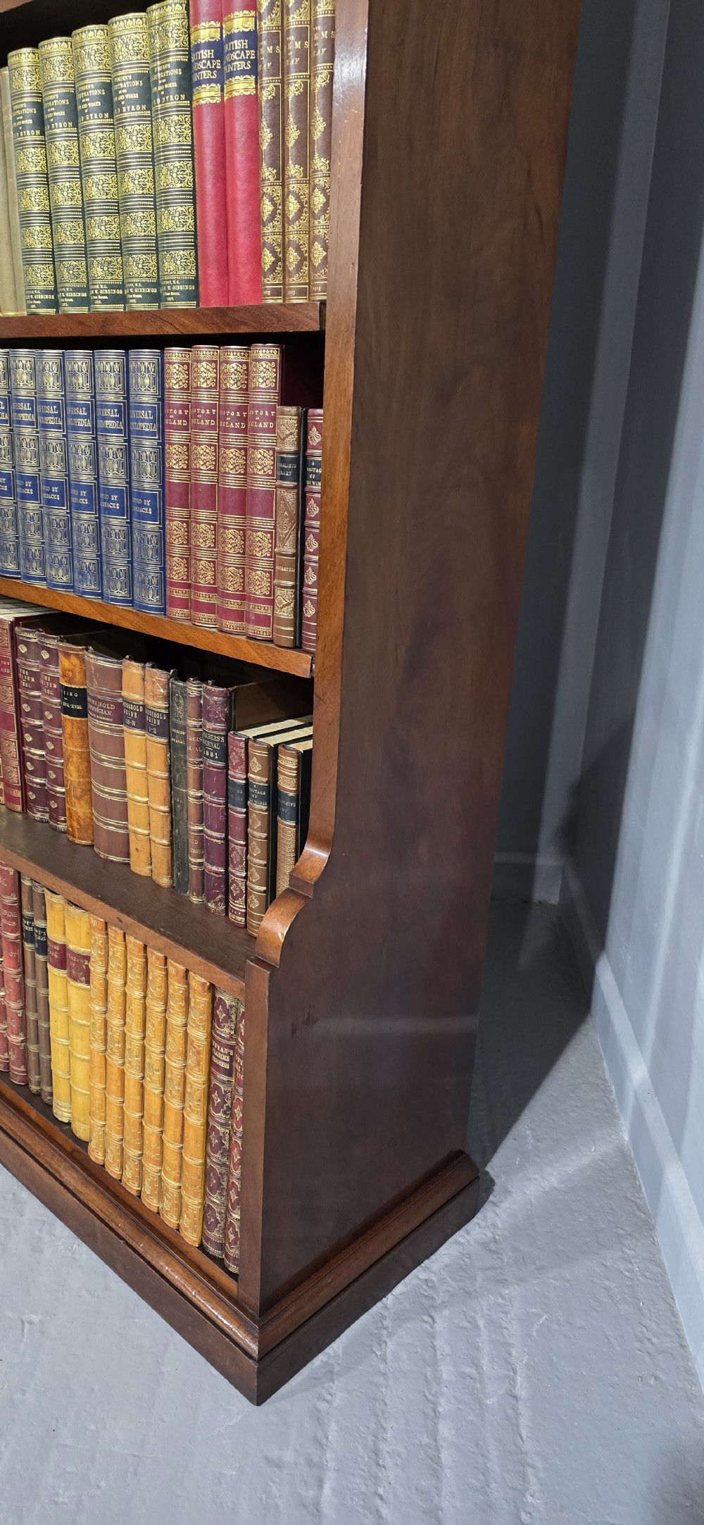 Outstanding Tall Mahogany Open Adjustable Library Bookcase View IV