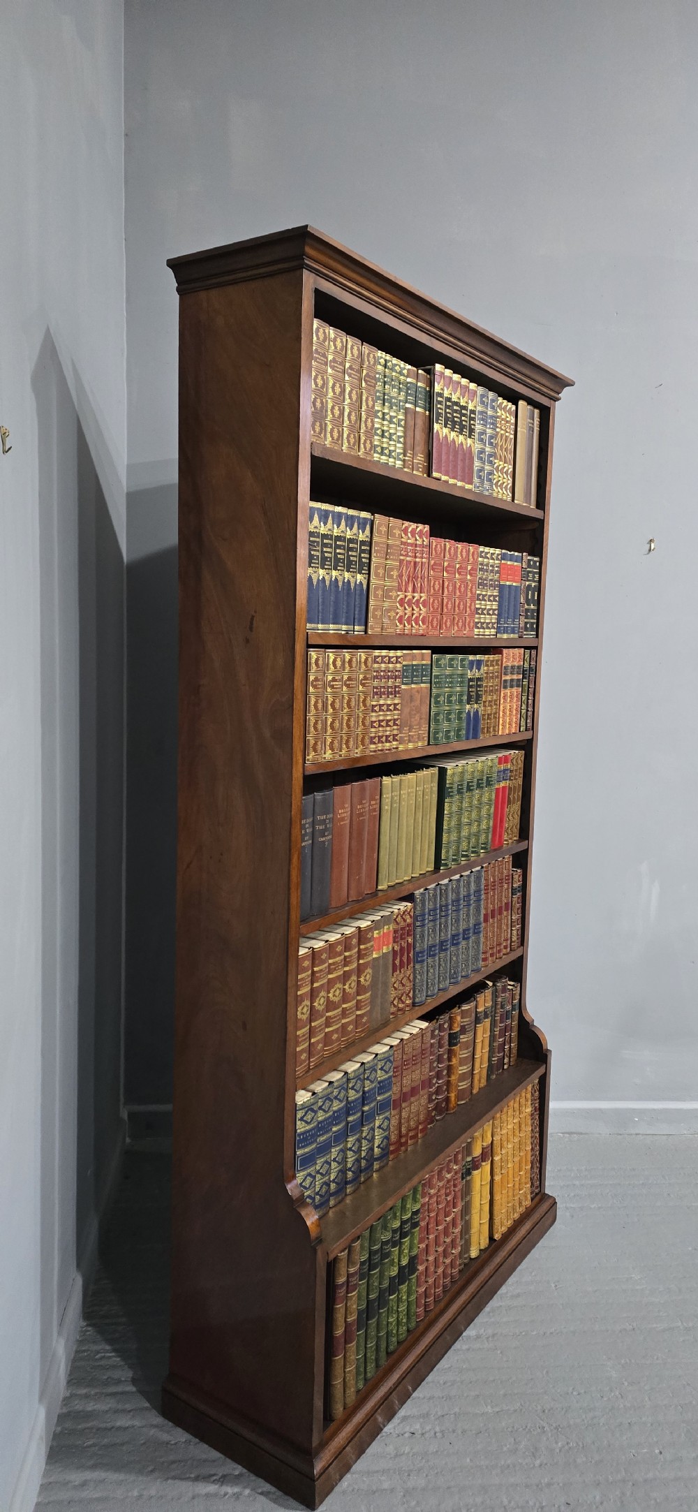 Outstanding Tall Mahogany Open Adjustable Library Bookcase View VI