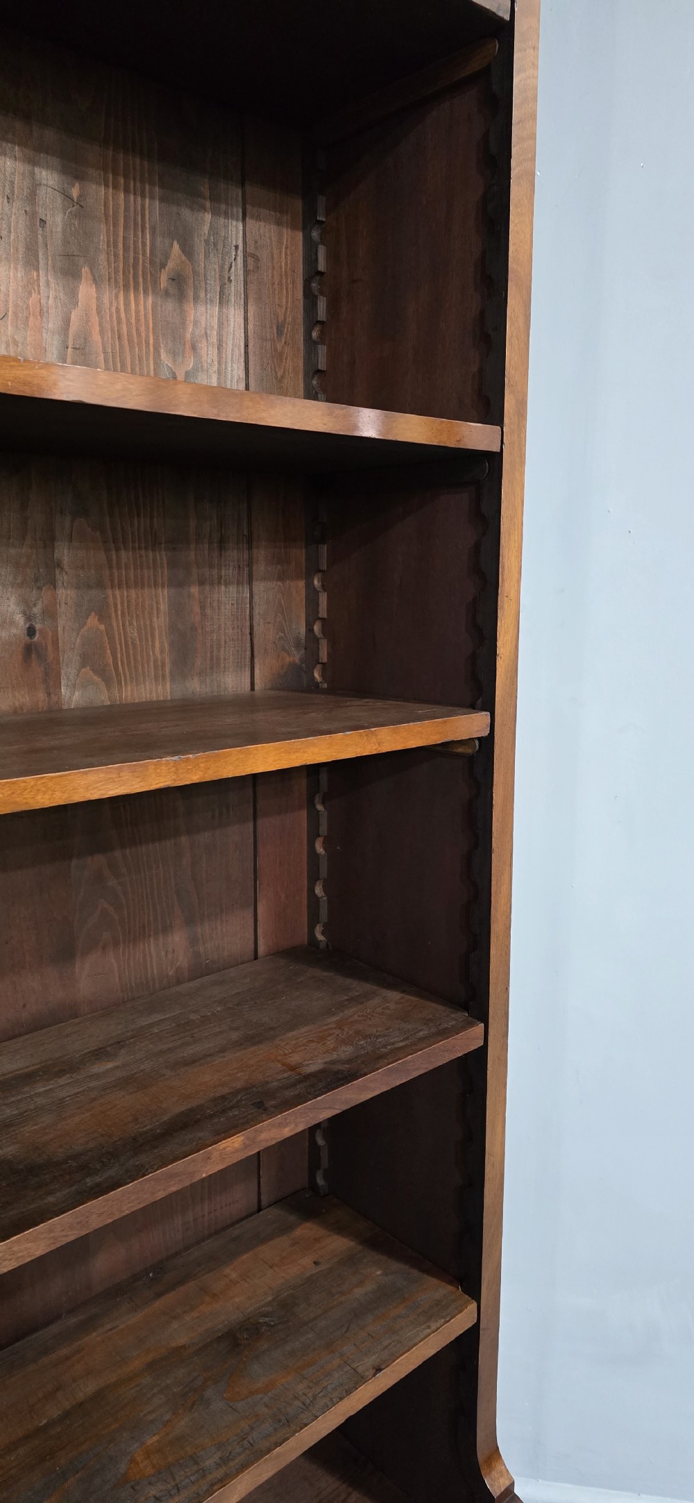 Outstanding Tall Mahogany Open Adjustable Library Bookcase View IX