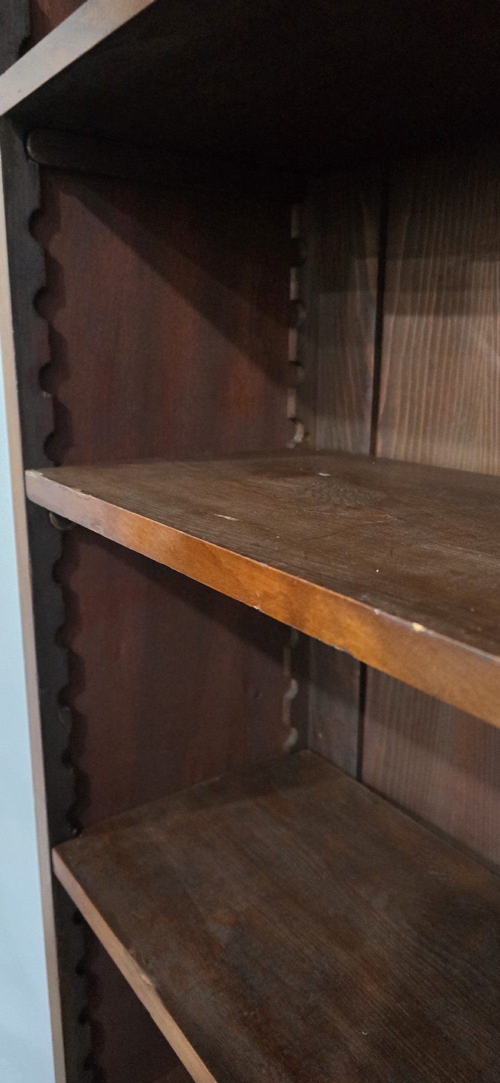 Outstanding Tall Mahogany Open Adjustable Library Bookcase View X