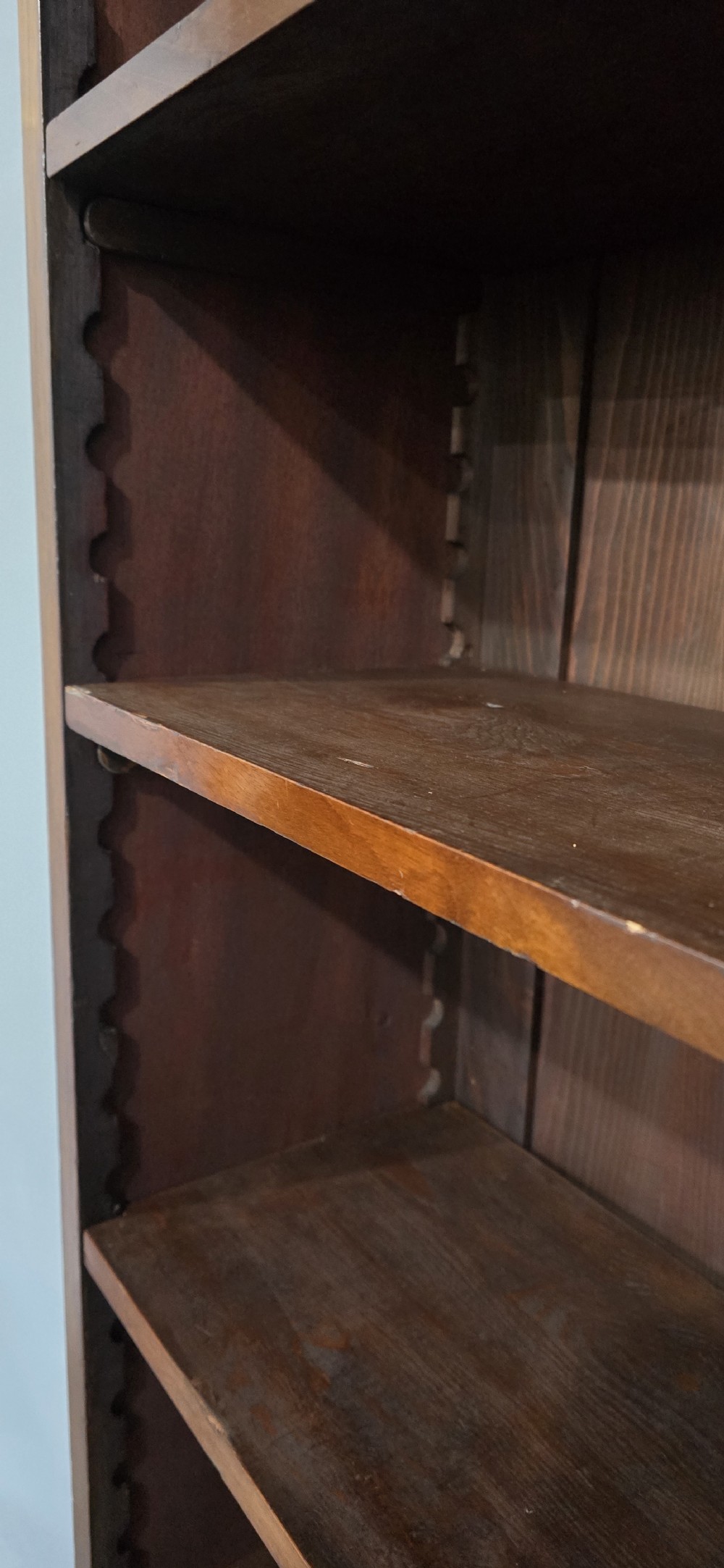 Outstanding Tall Mahogany Open Adjustable Library Bookcase View XI
