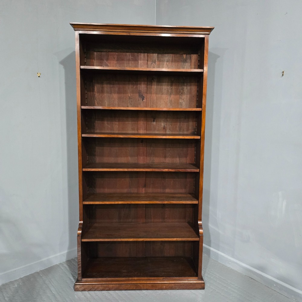 Outstanding Tall Mahogany Open Adjustable Library Bookcase