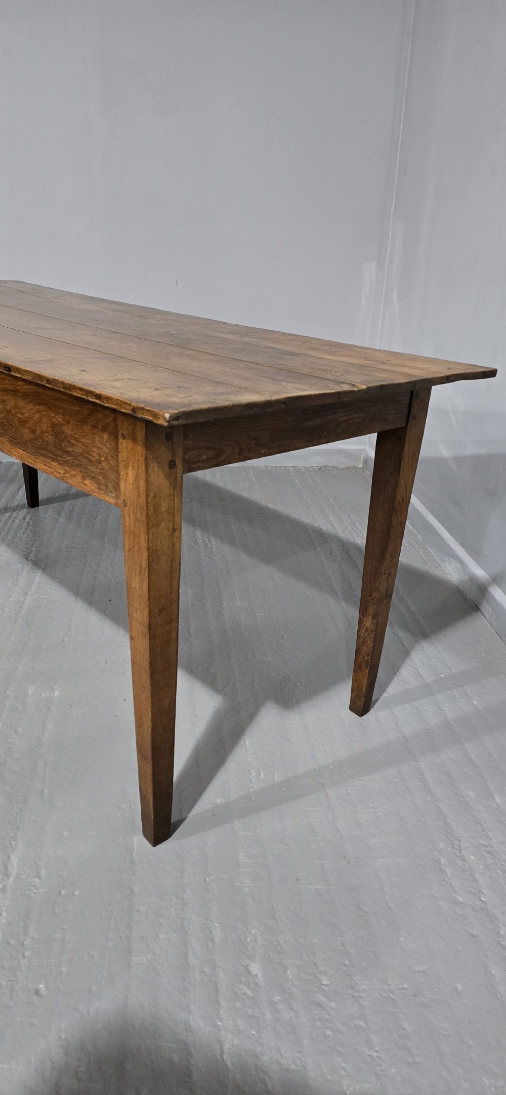 Superb French Oak Farmhouse Kitchen Refrectory Dining Table View III