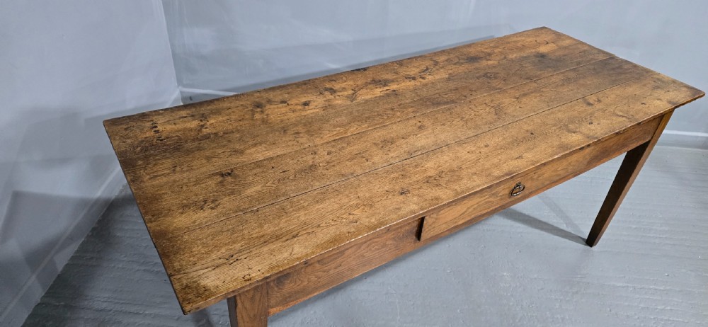 Superb French Oak Farmhouse Kitchen Refrectory Dining Table View VI