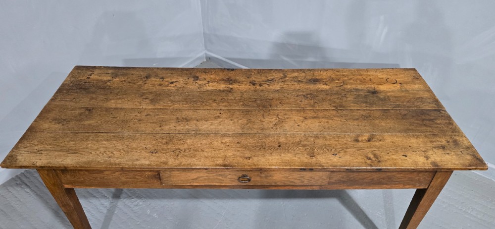 Superb French Oak Farmhouse Kitchen Refrectory Dining Table View VII