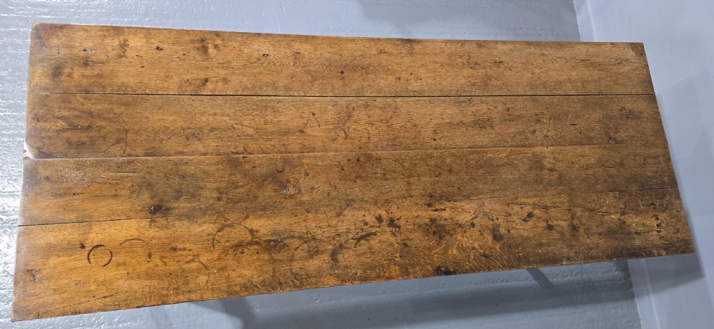 Superb French Oak Farmhouse Kitchen Refrectory Dining Table View X