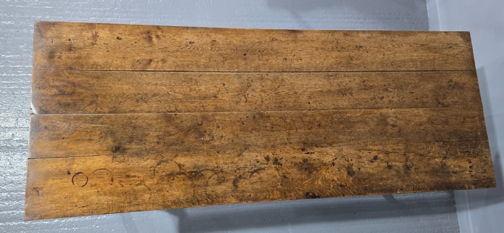 Superb French Oak Farmhouse Kitchen Refrectory Dining Table View XI