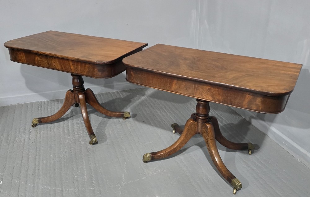 Superb Pair  Georgian Mahogany Console Tables View XI