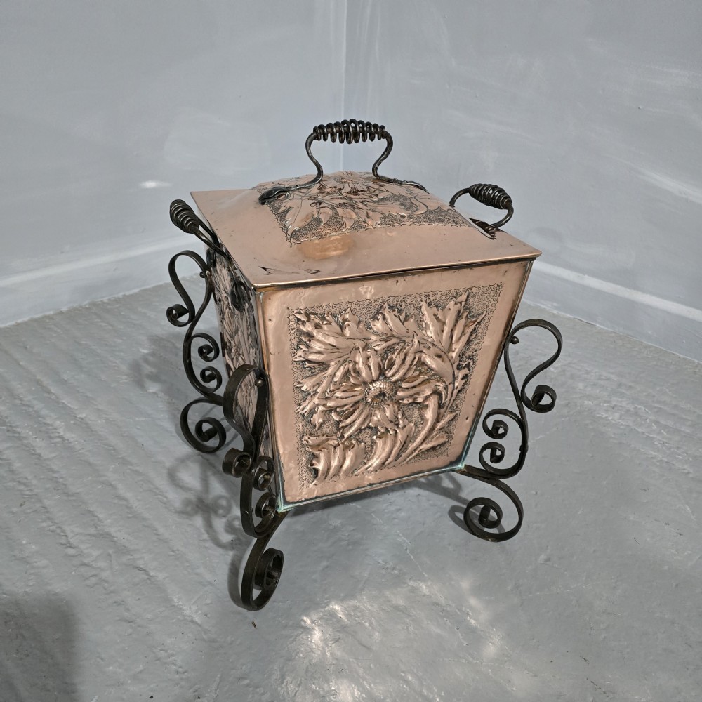 Art Noveau Copper Bin