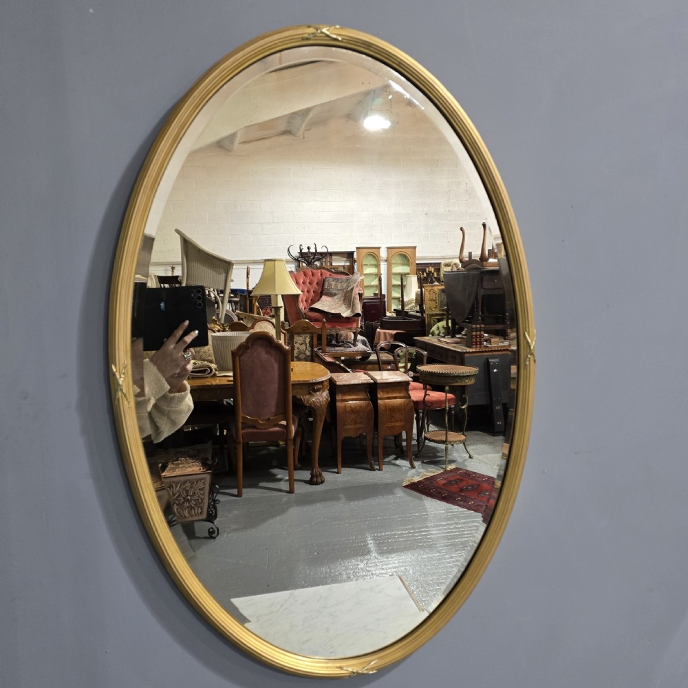 Large Victorian Oval Gilt Mirror