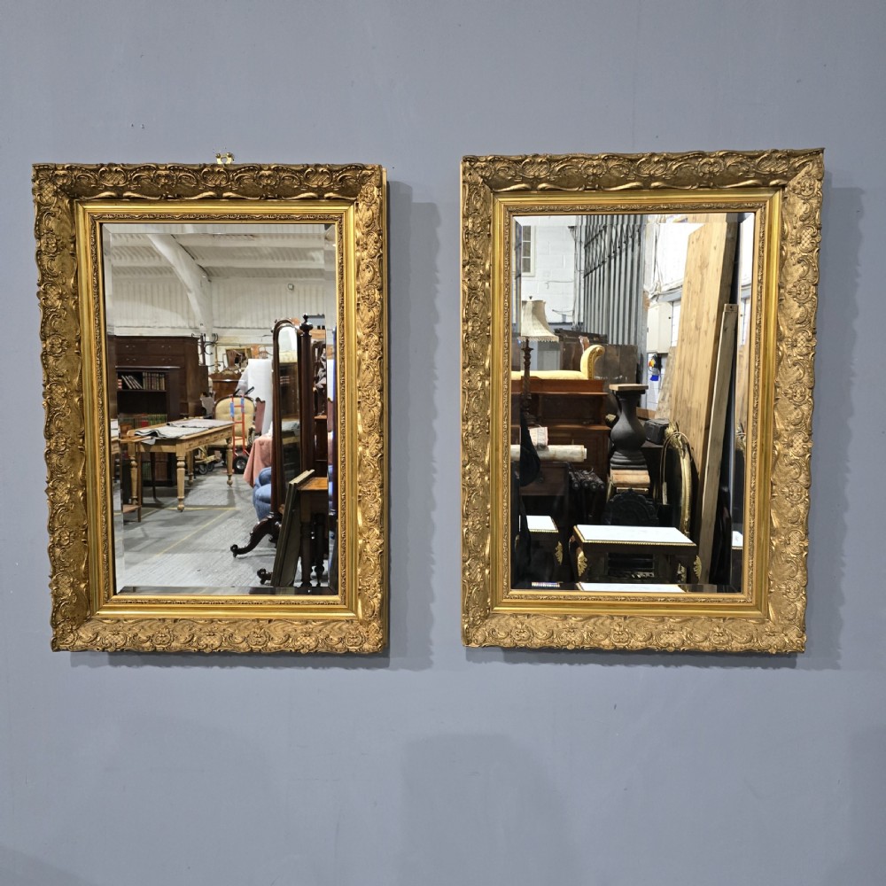 Excellent Pair French Gilt Mirrors