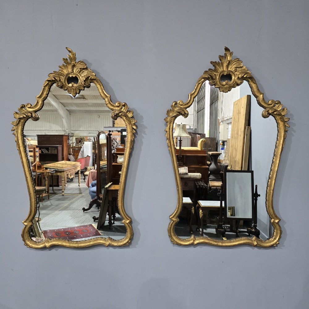 Pair Large Italian Gilt Mirrors