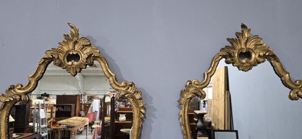 Pair Large Italian Gilt Mirrors View III