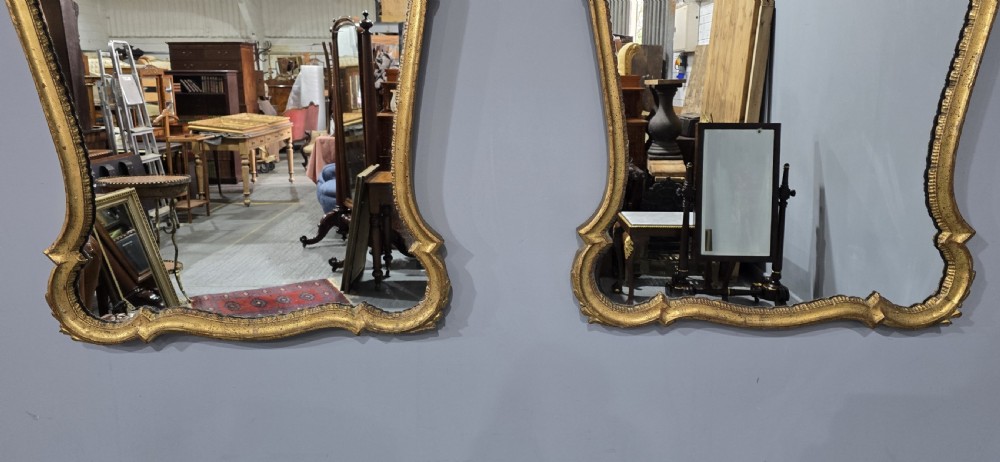 Pair Large Italian Gilt Mirrors View VI